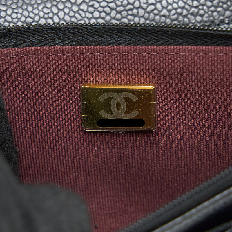 Chanel Classic Wallet On Chain Caviar Black GHW (Microchip)