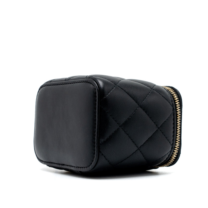 Chanel Pearl Crush Mini Vanity Case Lambskin Black GHW