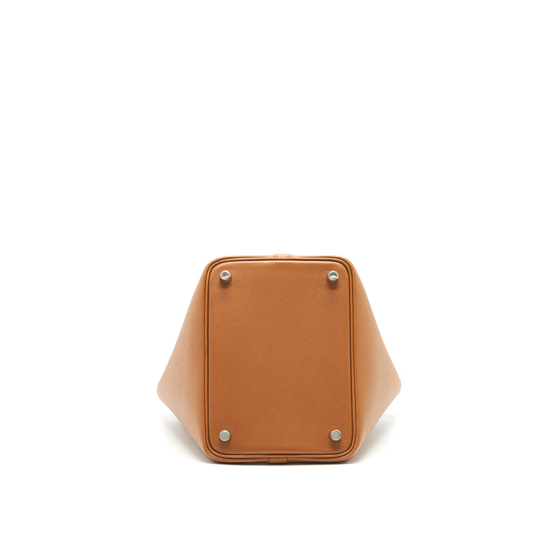 Hermes Picotin18 Lock Bag Gold / Bleu De Nord/ Rouge H Epsom SHW