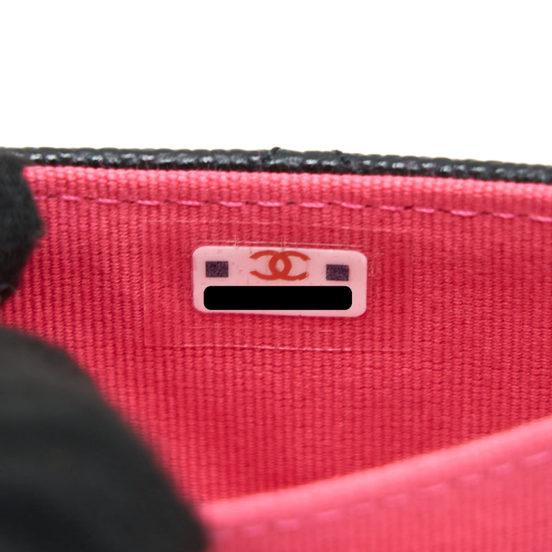 Chanel 23P Detailed CC logo Flap Card Holder Caviar Black LGHW (Microchip)