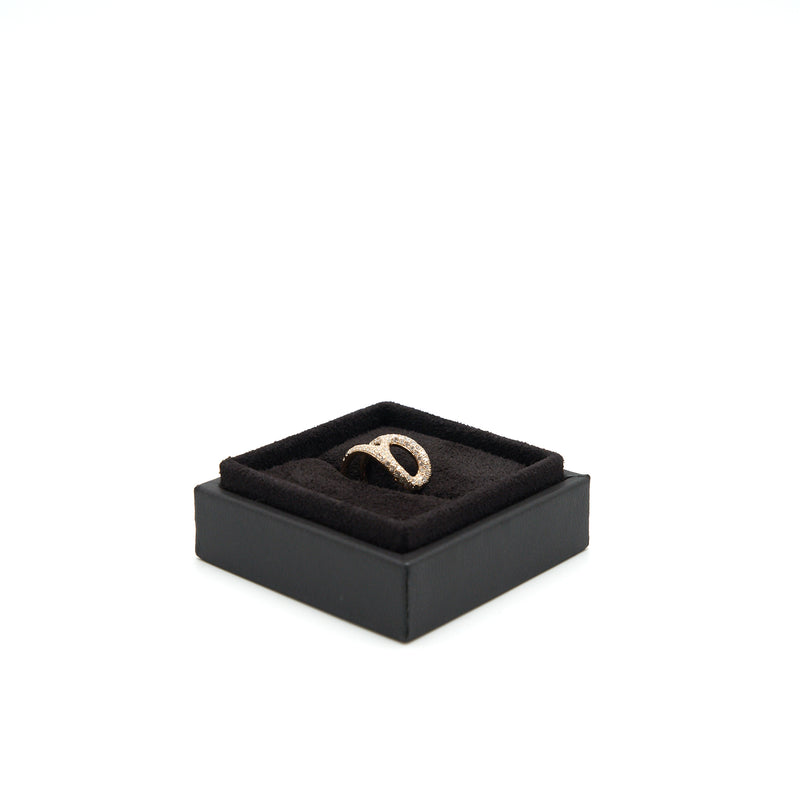 Hermes Size52 Chaine D'ancre Punk Ring, Medium Model Rose Gold With Diamonds