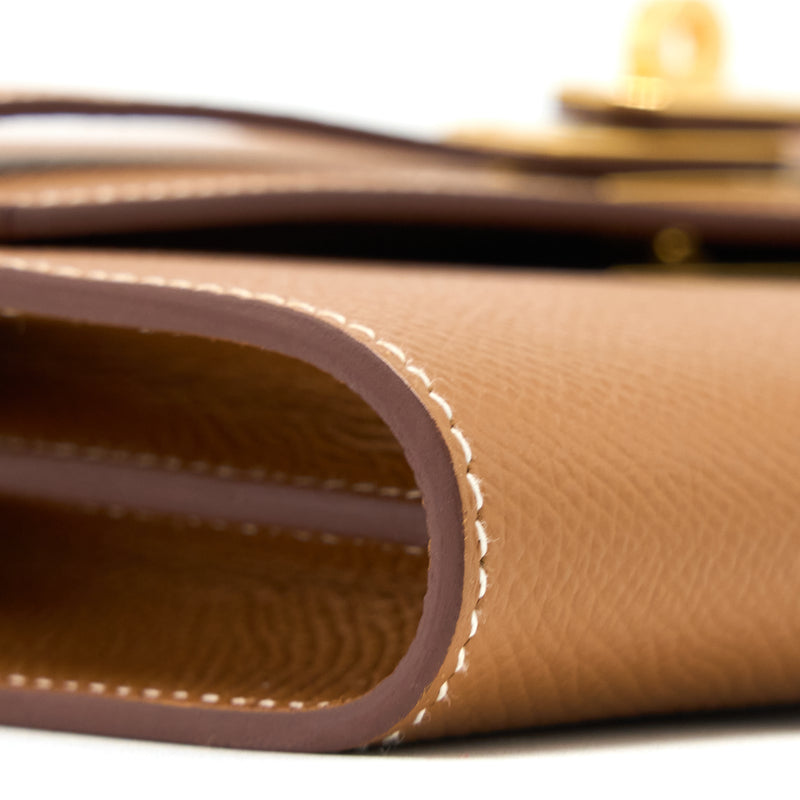 Hermes Kelly To Go Epsom Gold GHW Stamp Z