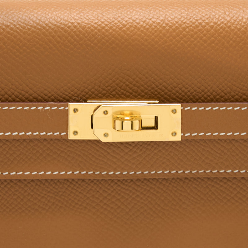 Hermes Kelly To Go Epsom Gold GHW Stamp Z