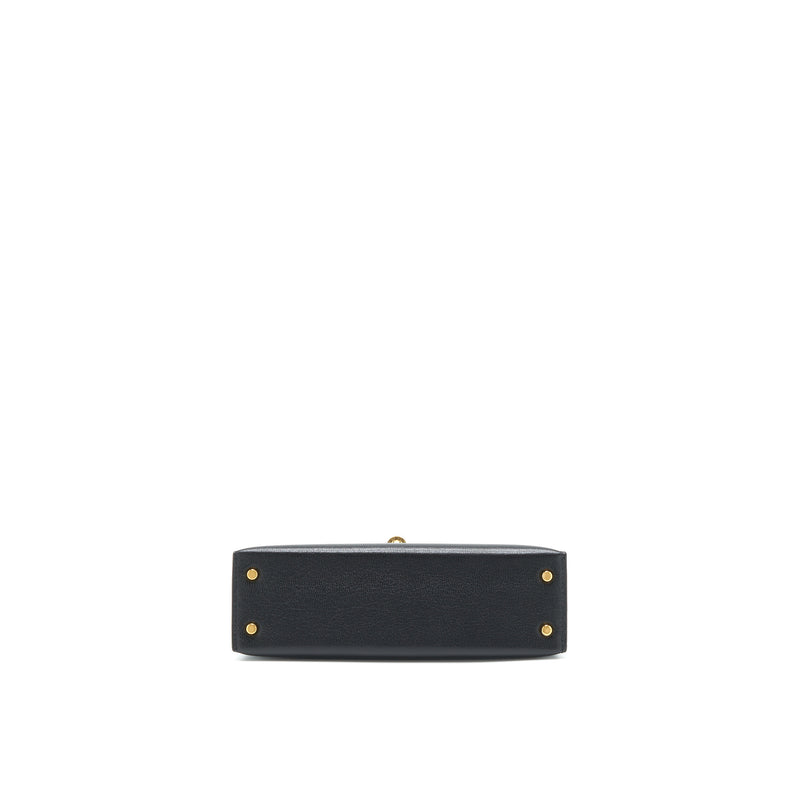 Hermes Mini Kelly 20cm Chèvre Chamkila Black GHW Stamp Y