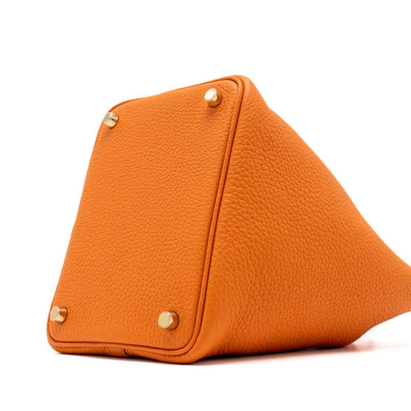 Hermes Picotin 18 Lock Bag Clemence Orange GHW Stamp U