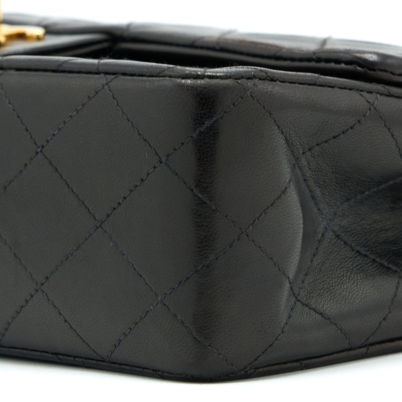 Chanel Vintage Classic Double Flap Bag Lambskin Black GHW