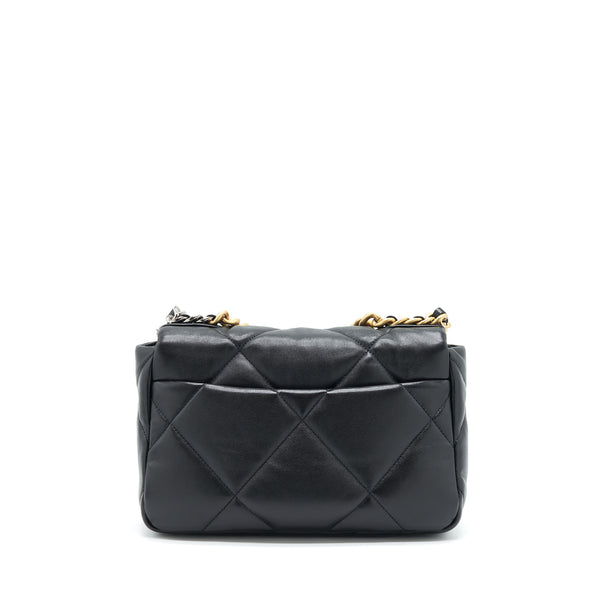 Chanel Small 19 Bag Lambskin Black With Gold And Silver Hardware