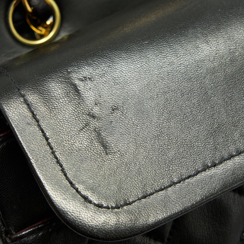 Chanel Vintage Classic Double Flap Bag Lambskin Black GHW