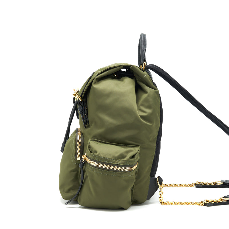 Burberry Nylon Rucksack Backpack Green GHW