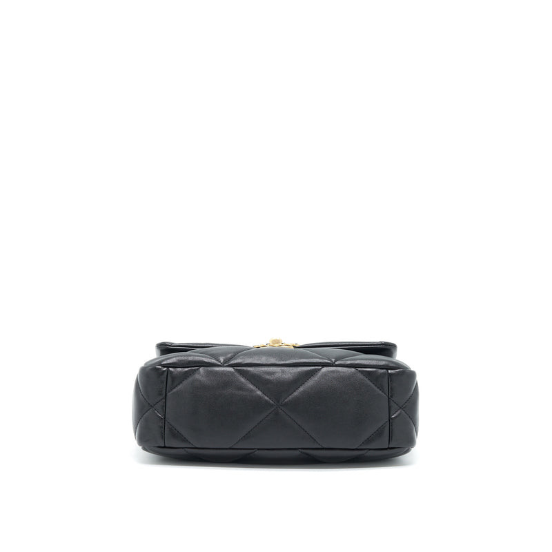 Chanel Small 19 Bag Lambskin Black With Gold And Silver Hardware