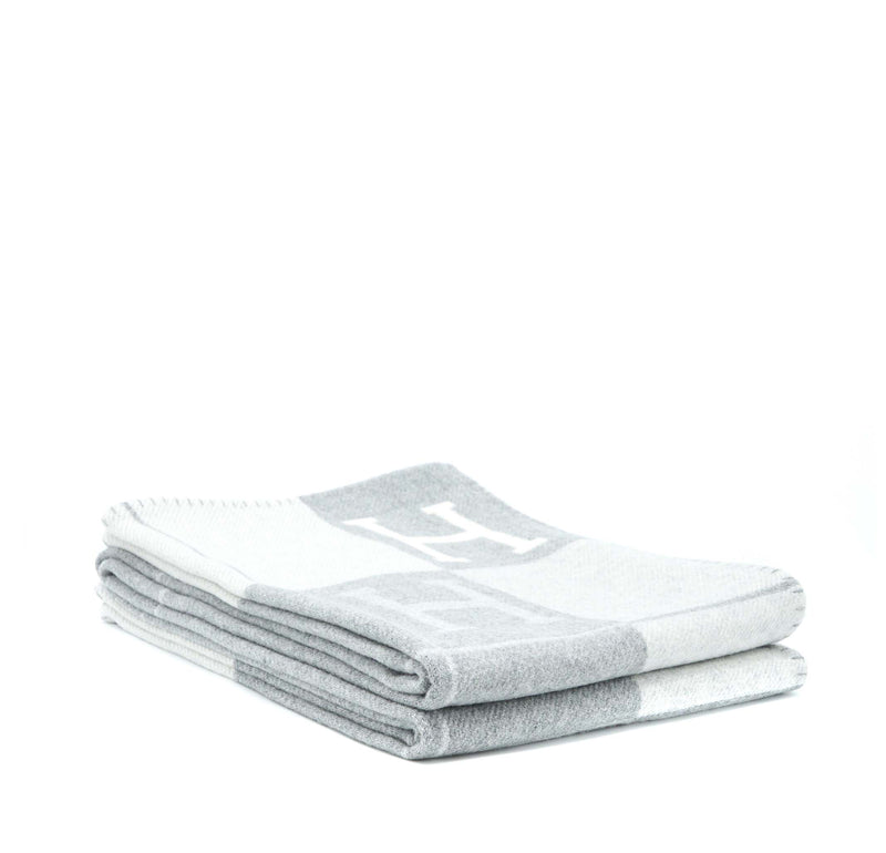 Hermes Avalon Throw Blanket Ecru/Gris Clair