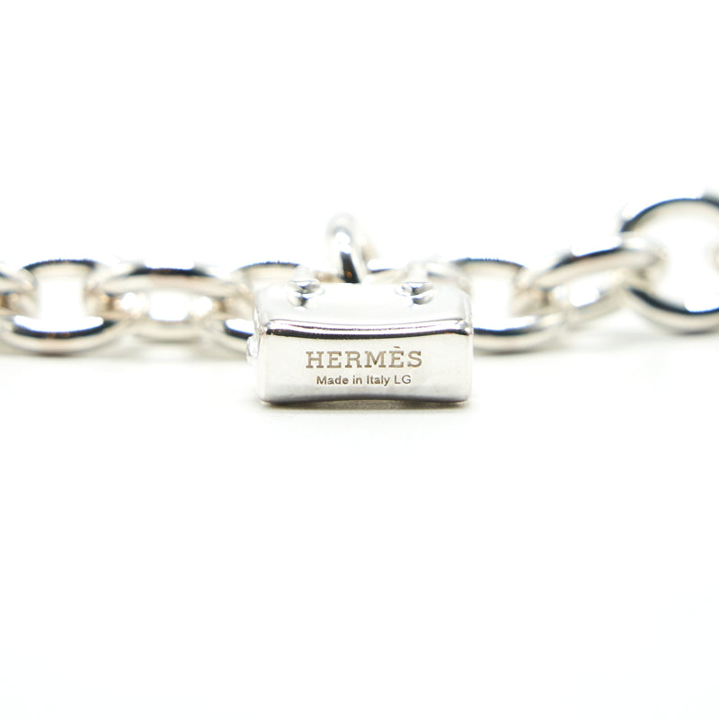 Hermes 5 Bags Amulette Bracelet, Medium Model in Sterling Silver