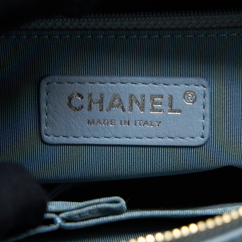 Chanel Small Gabrielle Hobo Bag Lambskin Light Blue Multicolour Hardware