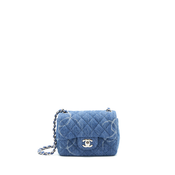 Chanel Denim mini Square Flap bag SHW