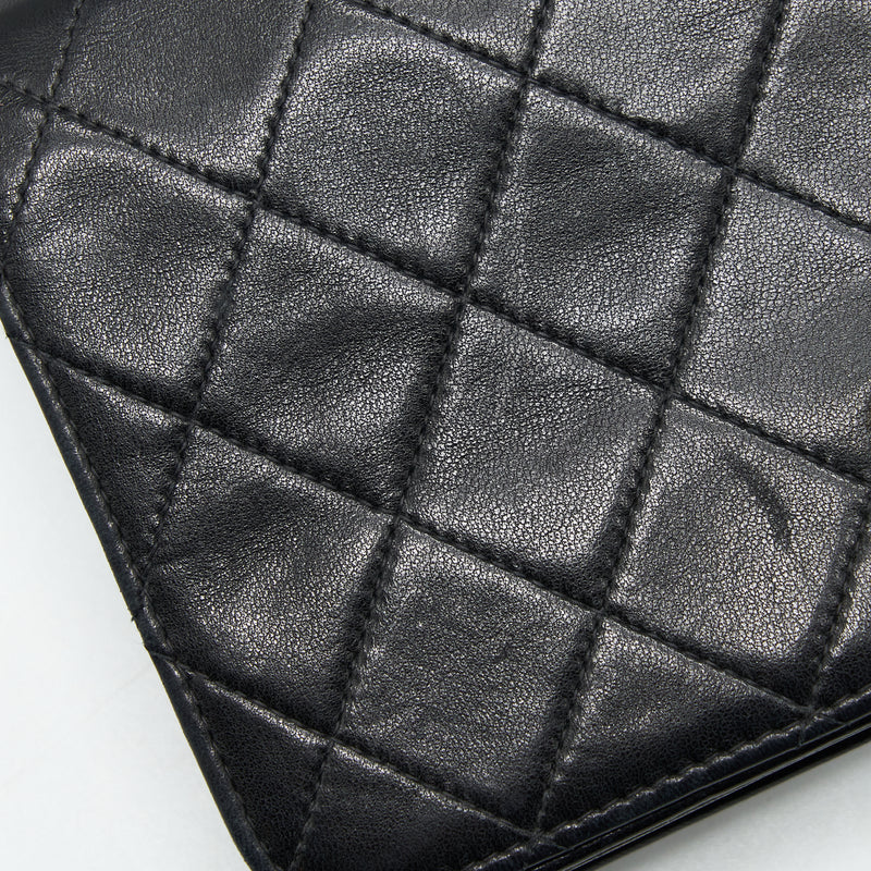 Chanel Vintage Quilted Flap Chain Wallet Black GHW