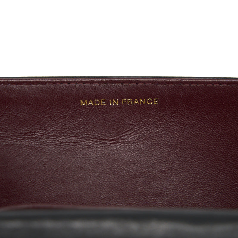 Chanel Vintage Quilted Flap Chain Wallet Black GHW
