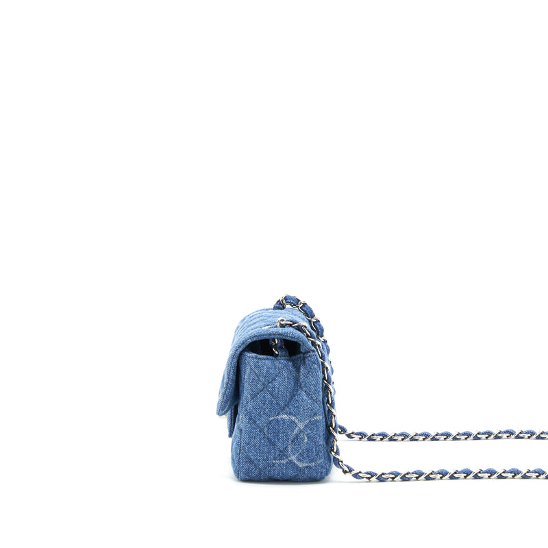 Chanel Denim mini Square Flap bag SHW