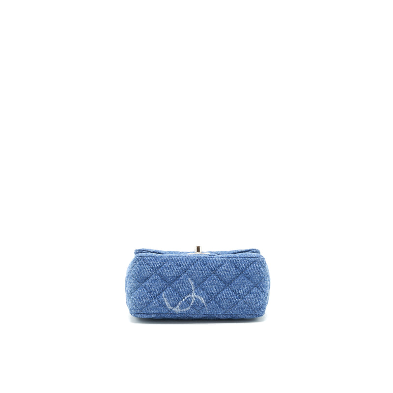 Chanel Denim mini Square Flap bag SHW