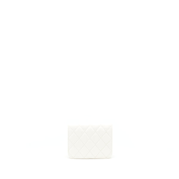 Chanel 21b Pearl crush mini flap bag with chain/belt bag white GHW