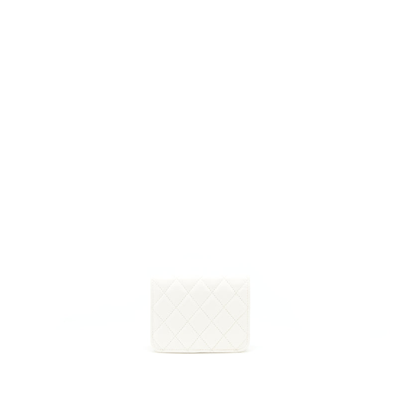 Chanel 21b Pearl crush mini flap bag with chain/belt bag white GHW