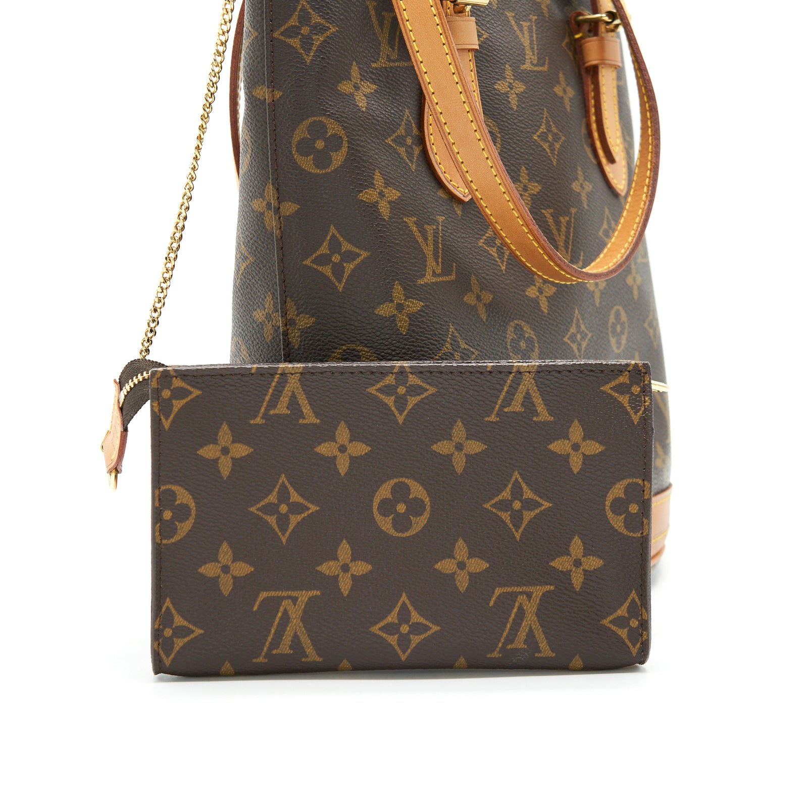 Louis Vuitton Bucket PM Shoulder Tote Bag Monogram Canvas