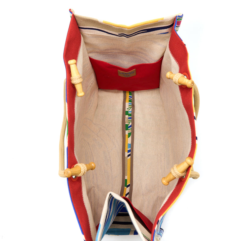 Hermes Farniente Beach Bag Cotton Rouge/Jaune