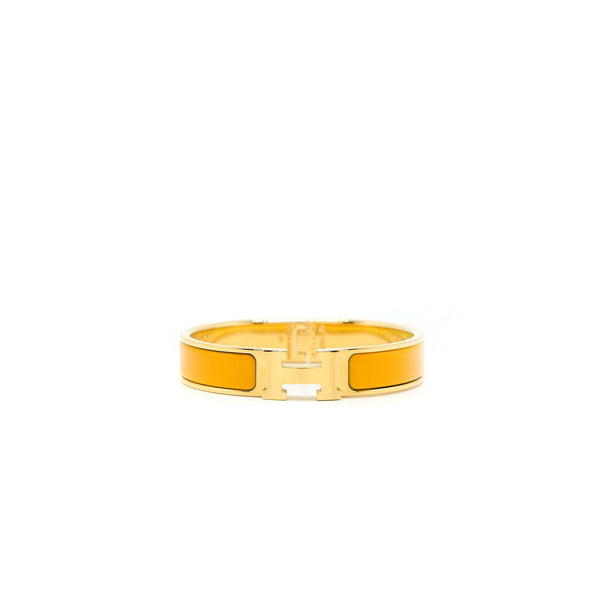Hermes Size PM Cilc H Bracelet Jaune Madras Gold Tone