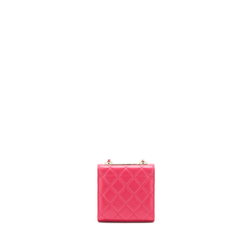 Chanel mini trendy cc chain wallet lambskin hot pink LGHW