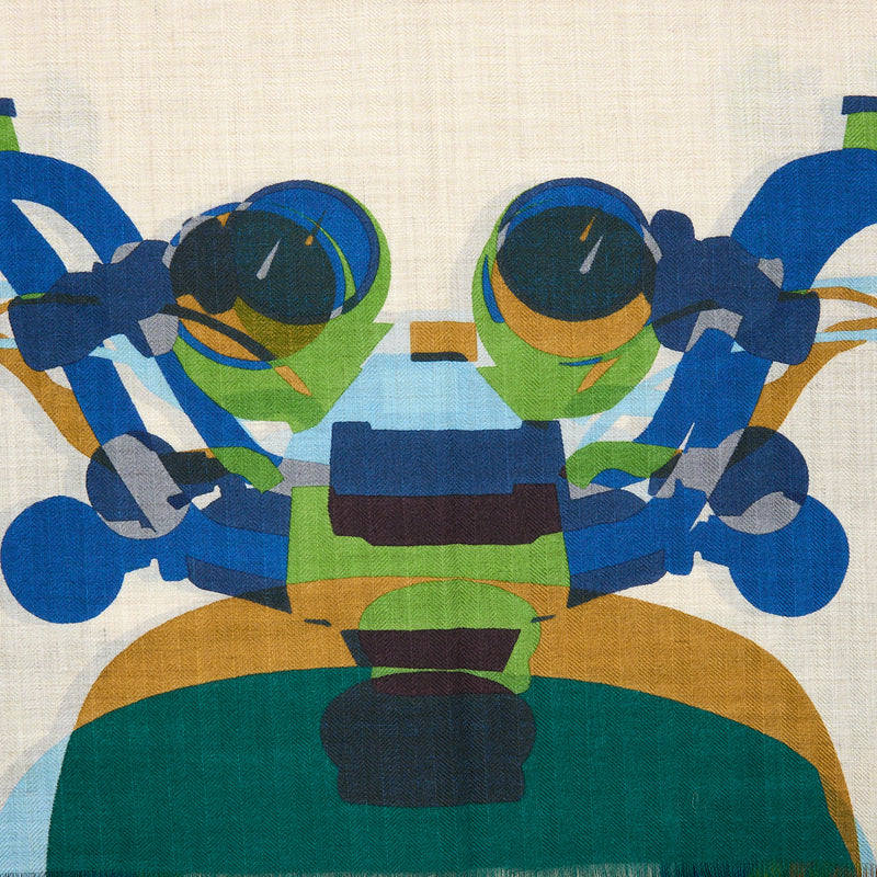 Hermes 63 x 180cm Cashmere And Silk Scarf Natural/Vert/Bordeaux