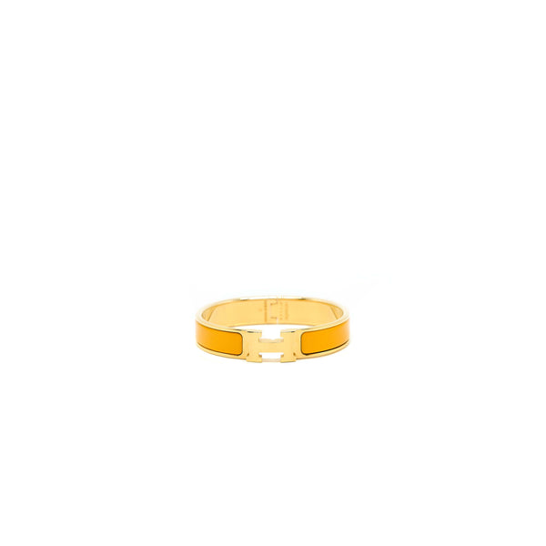 Hermes Size PM Cilc H Bracelet Jaune Madras Gold Tone