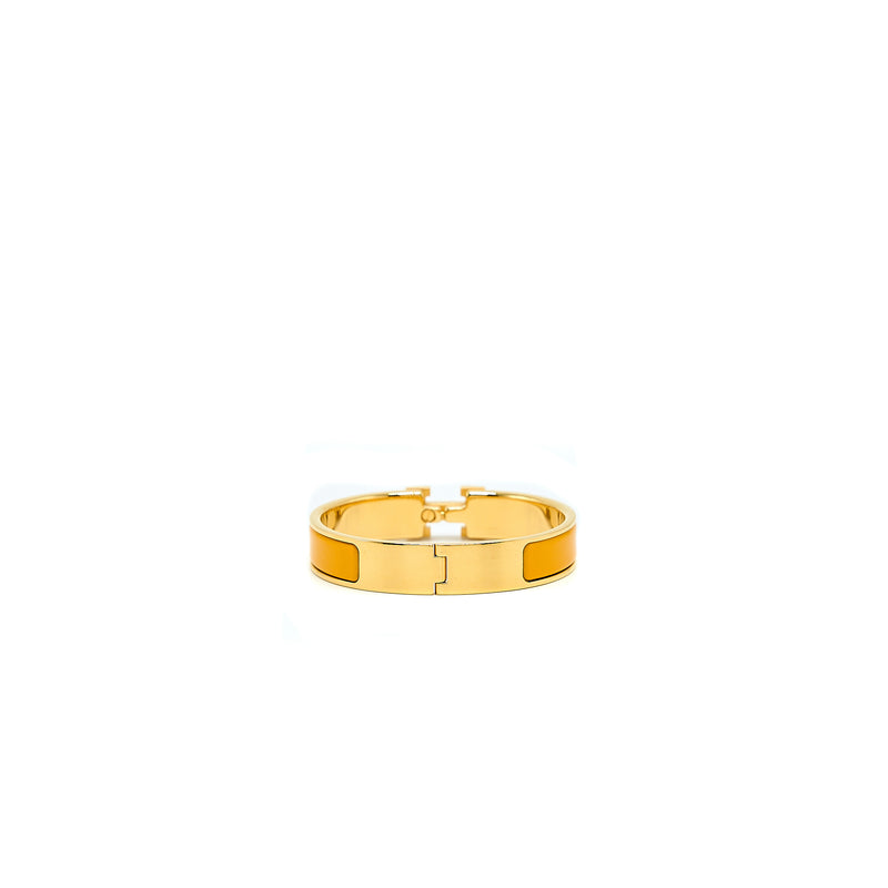 Hermes Size PM Cilc H Bracelet Jaune Madras Gold Tone