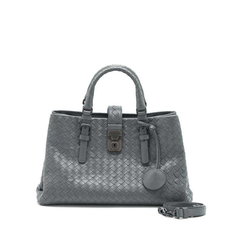 Bottega Veneta Roma Tote Bag Dark Grey Ruthenium Sliver Hardware