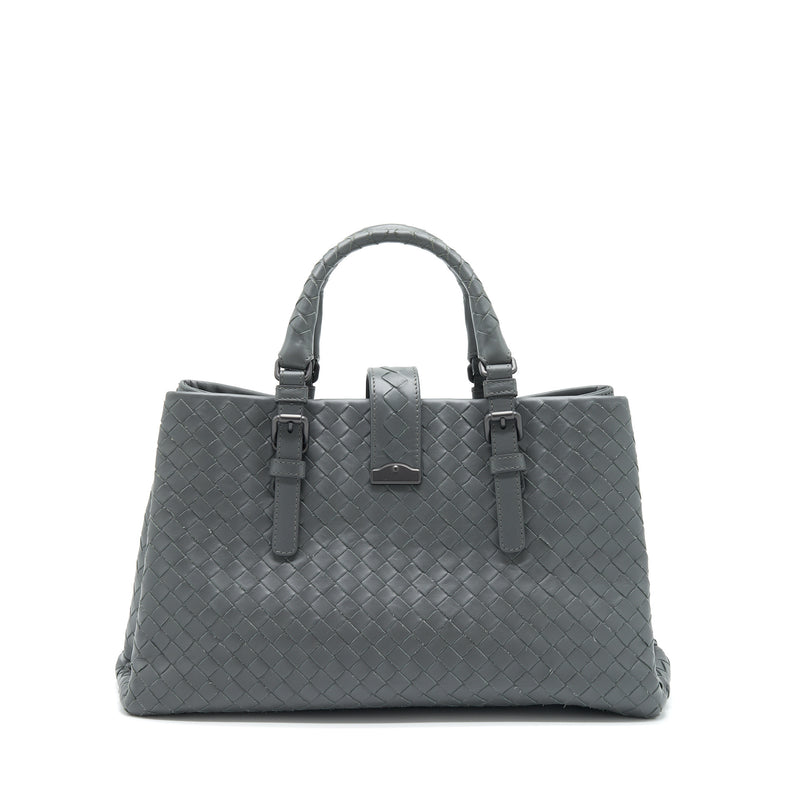 Bottega Veneta Roma Tote Bag Dark Grey Ruthenium Sliver Hardware