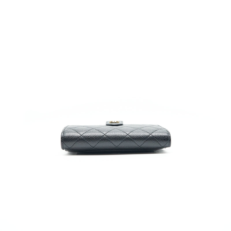 Chanel Quilted CC Bifold Caviar Wallet Black GHW
