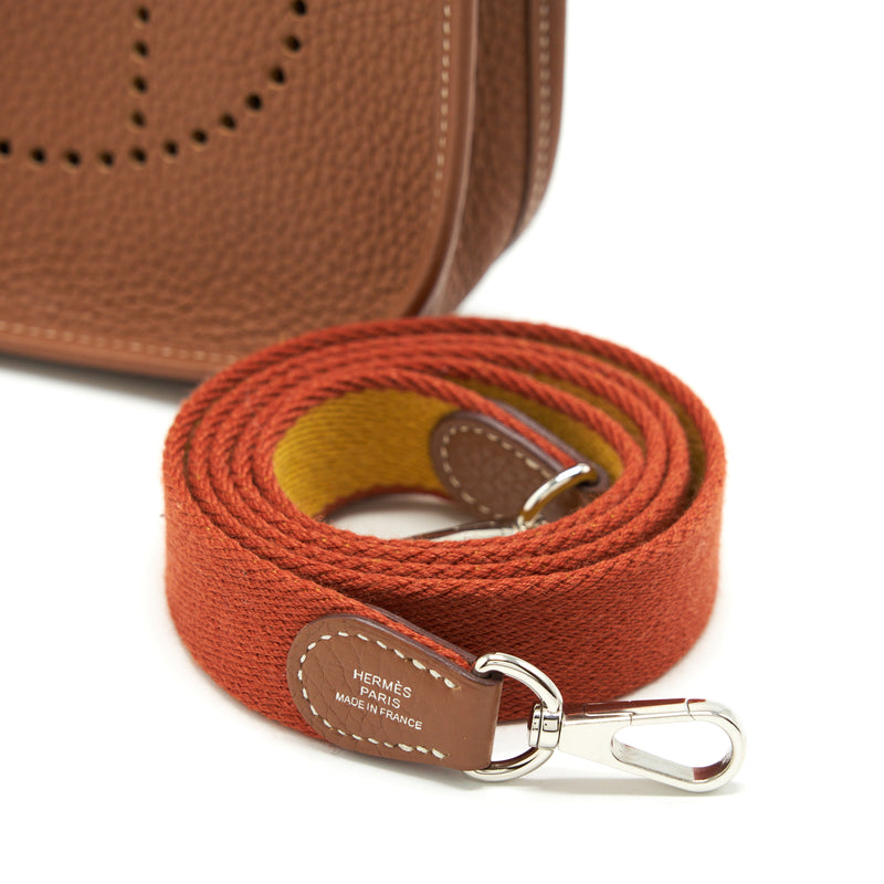 Hermes Mini Evelyne Clemence Gold/ Amore-Brique SHW Stamp C