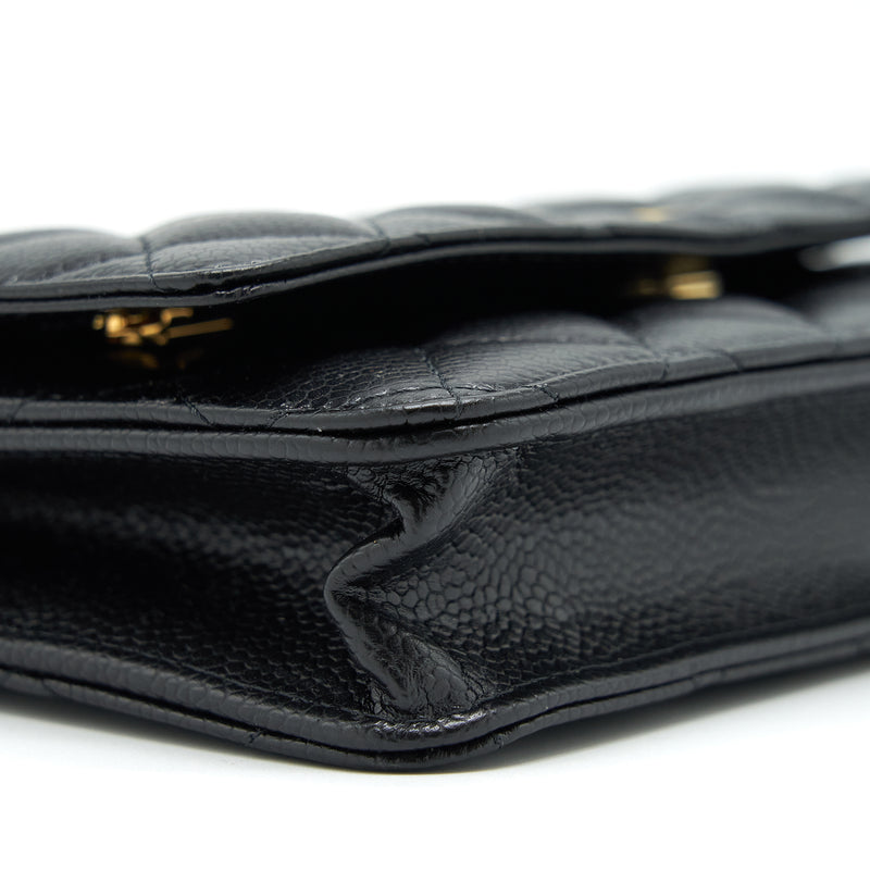 Chanel Class Wallet On Chain Caviar Black GHW (Microchip)