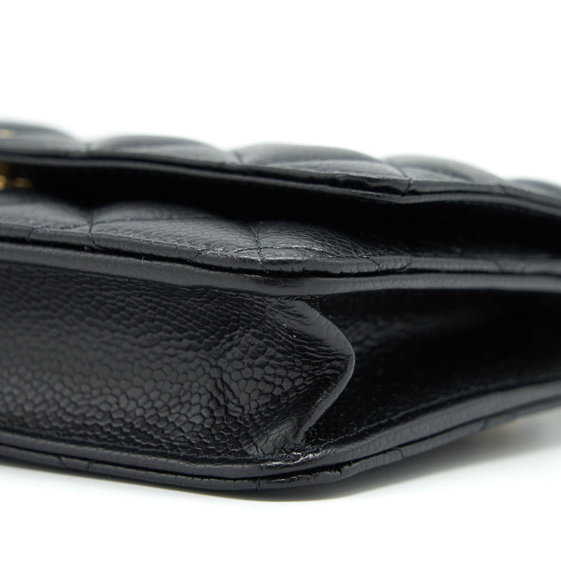Chanel Class Wallet On Chain Caviar Black GHW (Microchip)