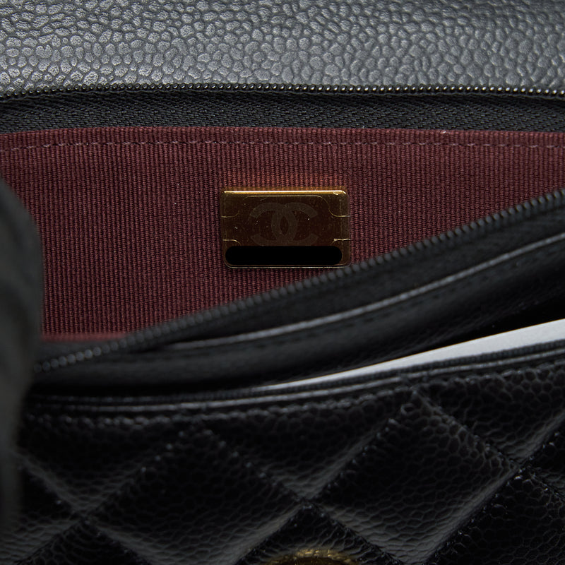 Chanel Class Wallet On Chain Caviar Black GHW (Microchip)