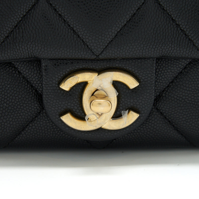 Chanel 22A Small Flap Bag Caviar Black Brushed GHW (Microchip)