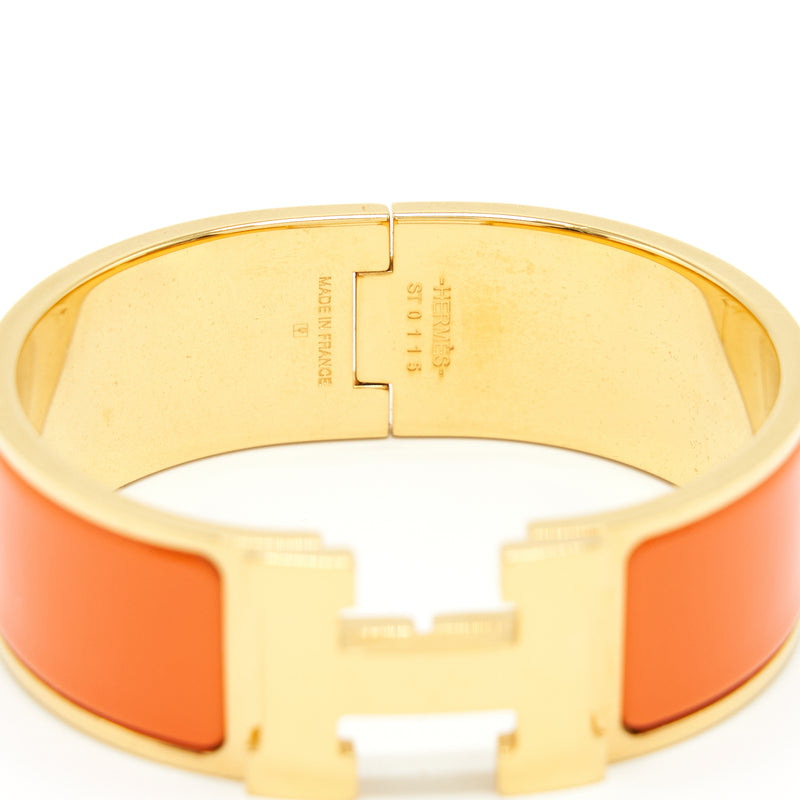 Hermes Size PM Clic H Bracelet Orange GHW