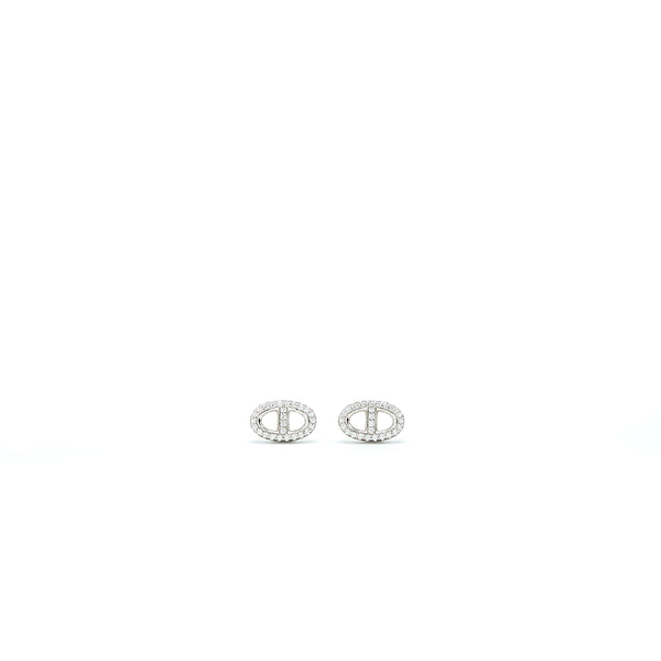 Hermes Farandole White Gold Earrings With Diamonds