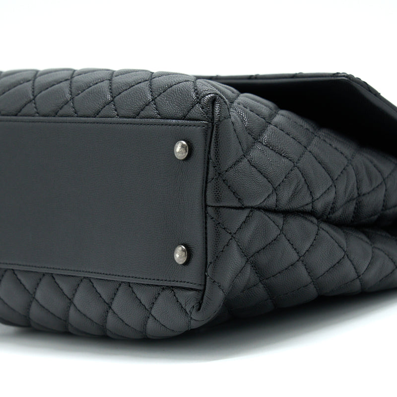 Chanel Coco Handle Flap Bag Caviar Black Ruthenium Hardware