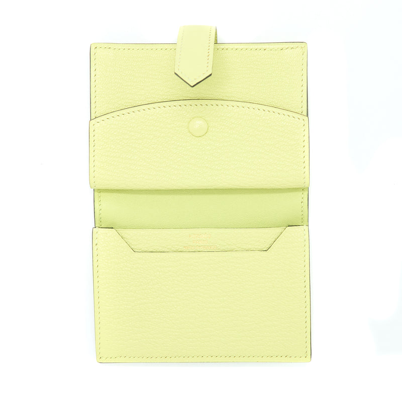 Hermes Bearn Compact Wallet Chevre Mysore R9 Jaune Bourge GHW Stamp Z