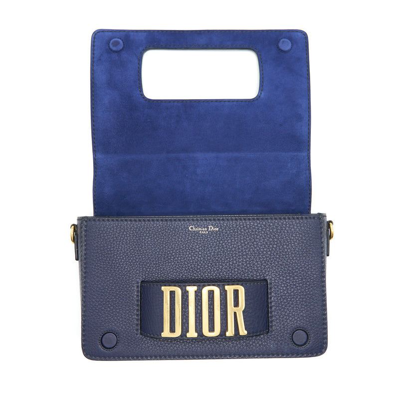 Dior J'adior Medium Flap Bag Calfskin Navy GHW