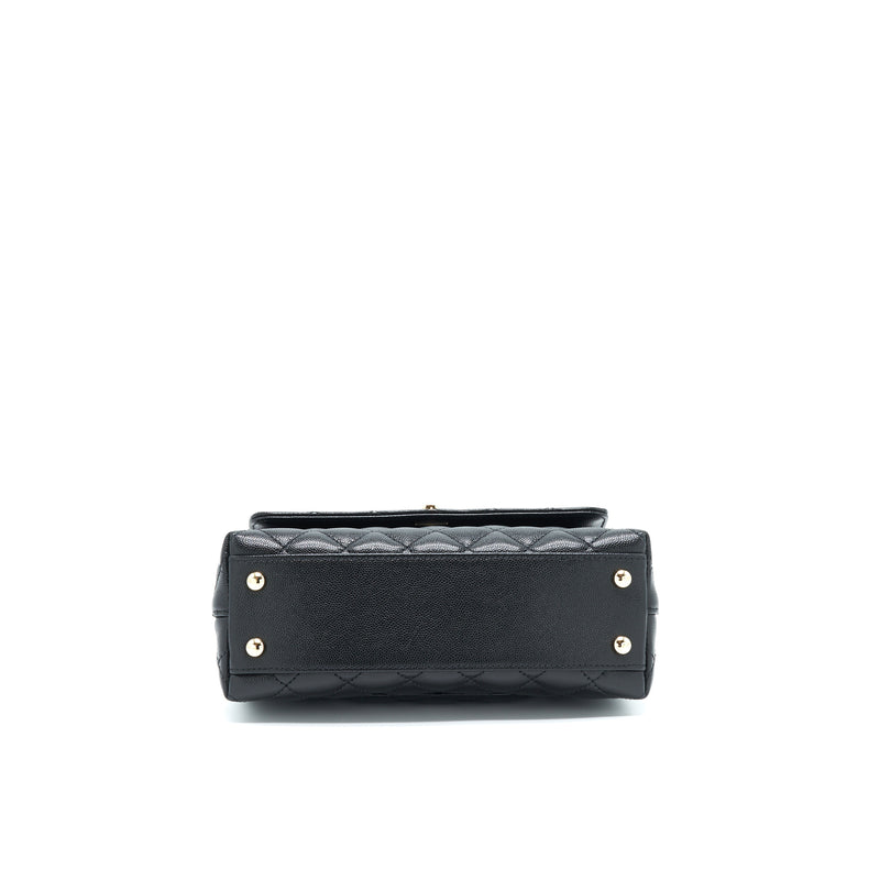 Chanel Small Coco Handle 24cm Caviar Black LGHW Embossed Handle (Microchip)