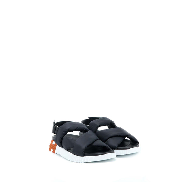 Hermes Size 38 Electric Sandals Nappa Black/White