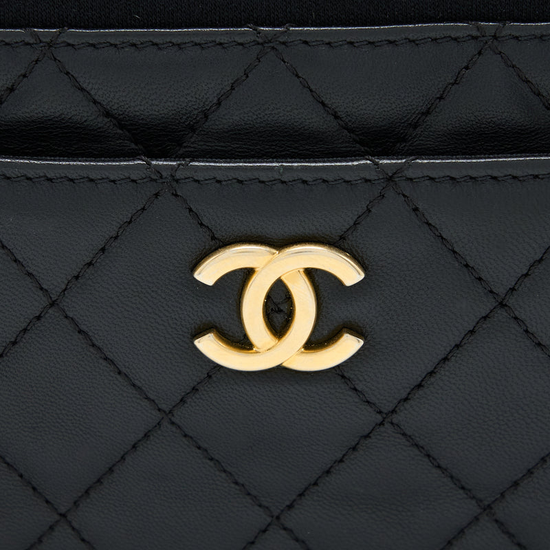 Chanel Camera Bag Leather/ Canvas Black GHW