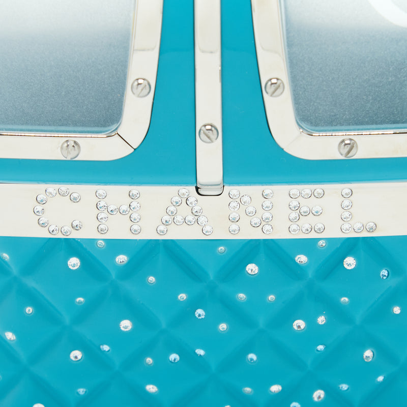 Chanel 19K Ski Gondola Evening Bag Light Blue SHW
