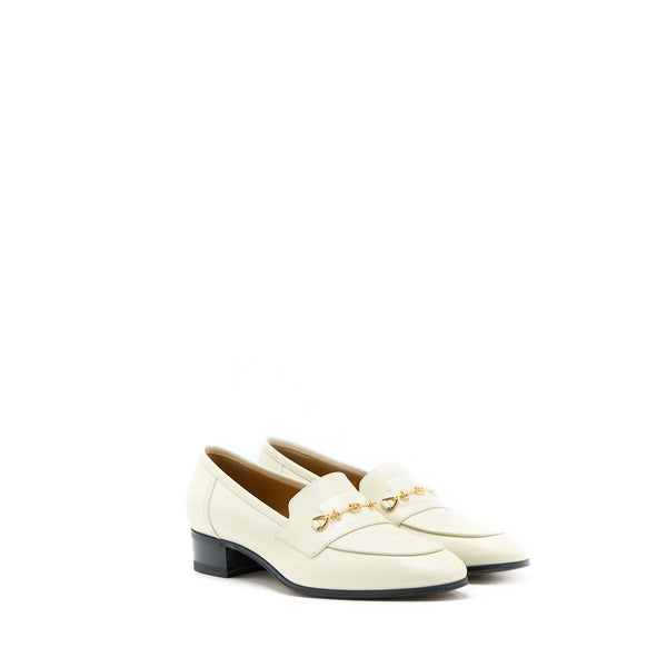 Gucci Size 38 Women’s Loafer with Horsebit Calfskin White GHW