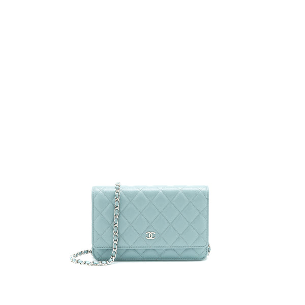 Chanel Wallet On Chain Caviar Pearly Light Blue SHW